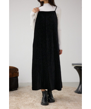 プリーツベロアキャミワンピース