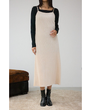 プリーツベロアキャミワンピース