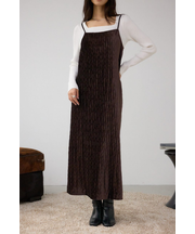 プリーツベロアキャミワンピース