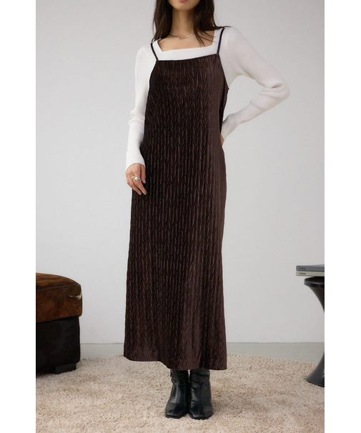 プリーツベロアキャミワンピース