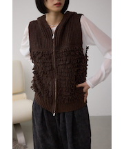 ZIPフーディループニットベスト