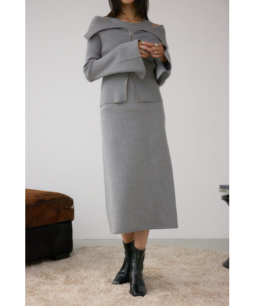 ジップアンサンブルニットワンピース