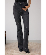 AZUL DENIM ラインストーンフレアデニム