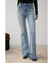 AZUL DENIM ラインストーンフレアデニム