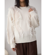 フリンジデザインニットトップス