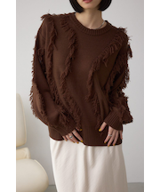 フリンジデザインニットトップス