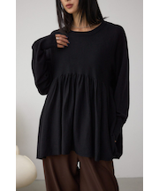 ペプラムデザインニットトップス