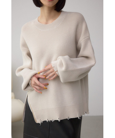 サイドZIPニットトップス