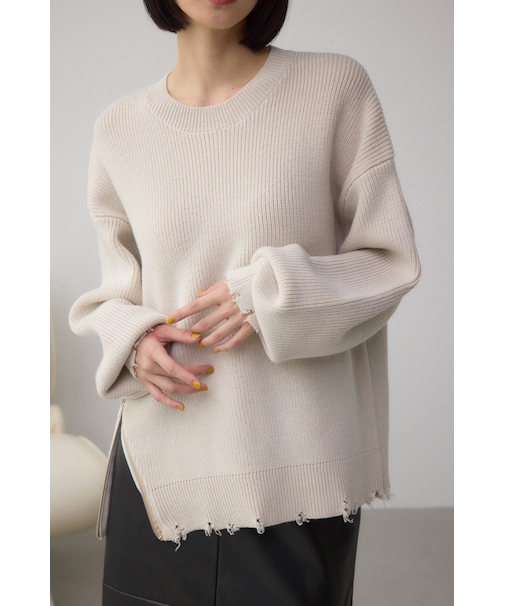 サイドZIPニットトップス