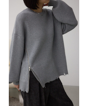 サイドZIPニットトップス