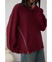 サイドZIPニットトップス