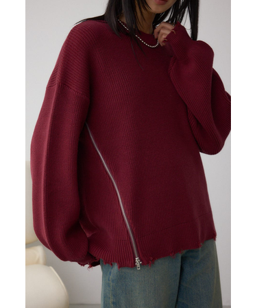 サイドZIPニットトップス