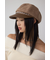 フェイクレザーチェーンキャスケット
