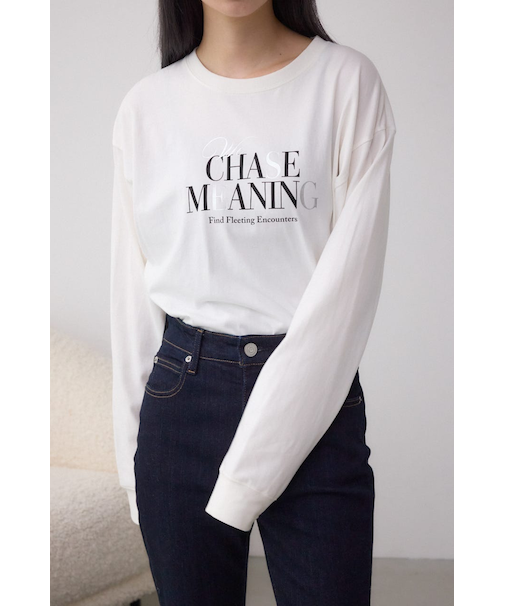 メタリックパーツプリントロングTシャツ