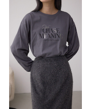 メタリックパーツプリントロングTシャツ