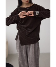 ベロアアシメカットトップス