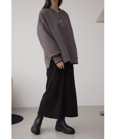 【SET】ハーフジップスウェットワンピース