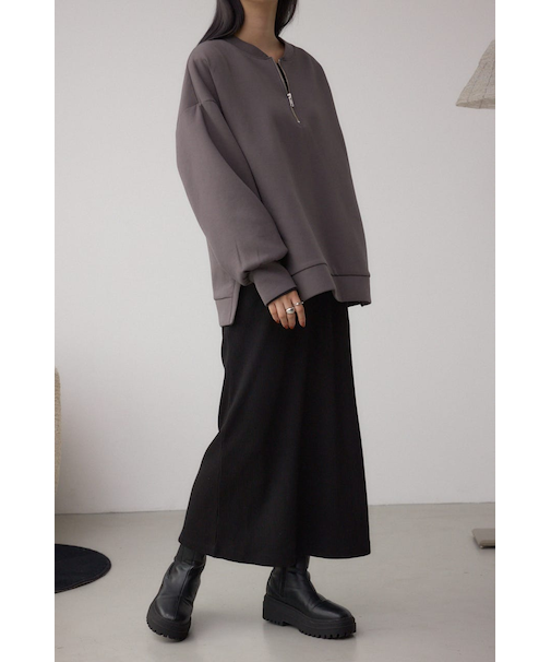 【SET】ハーフジップスウェットワンピース