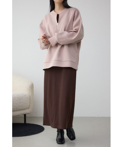 【SET】ハーフジップスウェットワンピース