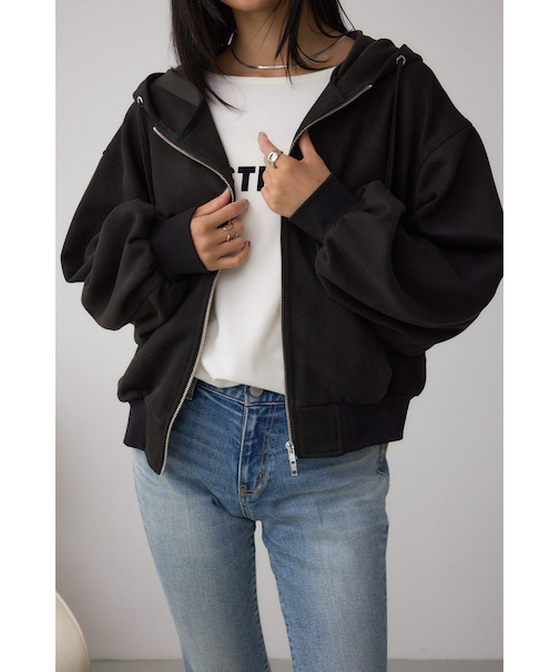 フェイクスエードフーディブルゾン