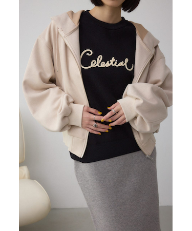 フェイクスエードフーディブルゾン