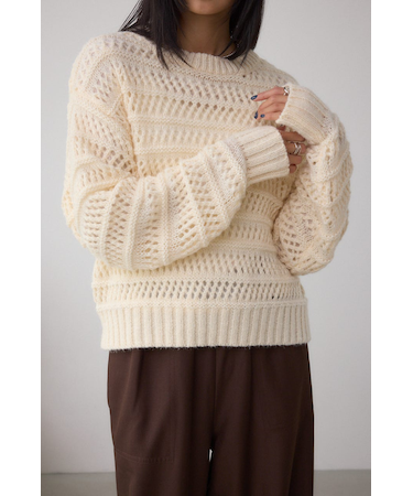 メッシュボーダーインナーセットニット