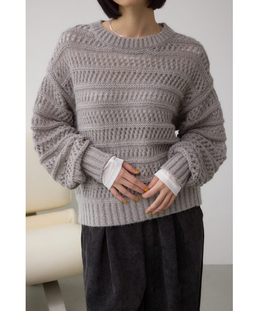 メッシュボーダーインナーセットニット