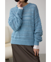 メッシュボーダーインナーセットニット