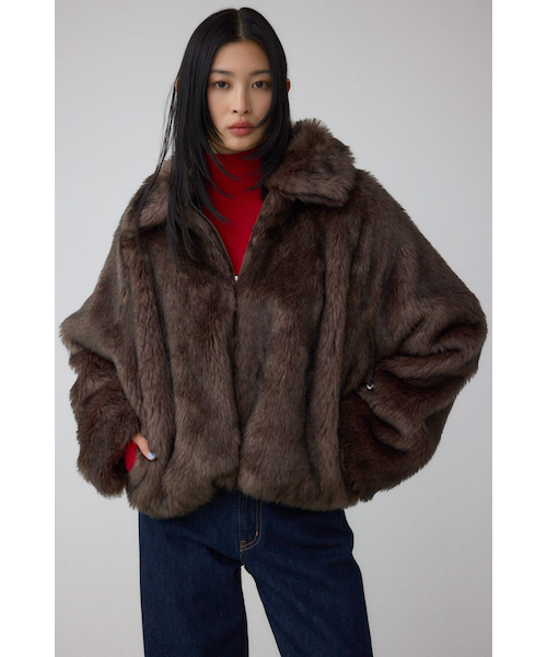 アズールバイマウジー　ジップアップファーコート　新品 ジップアップファーコート｜アズールバイマウジーの通販｜&mall