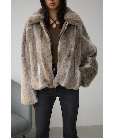 ジップアップファーコート