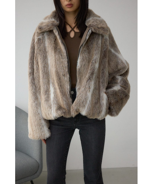 ジップアップファーコート