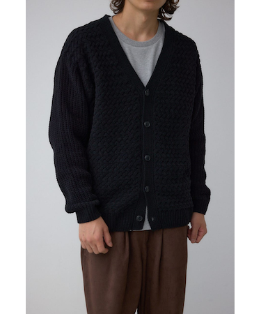 バスケット編みマットモールカーディガン