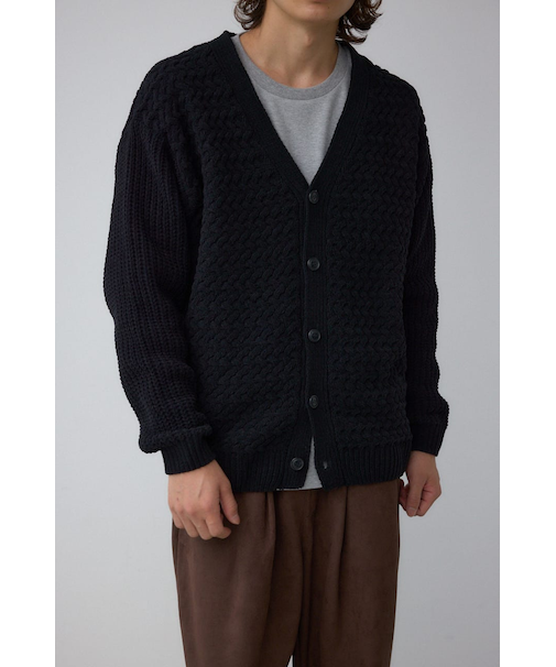 バスケット編みマットモールカーディガン