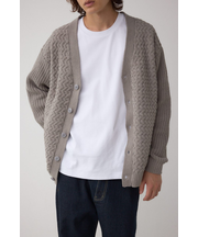 バスケット編みマットモールカーディガン