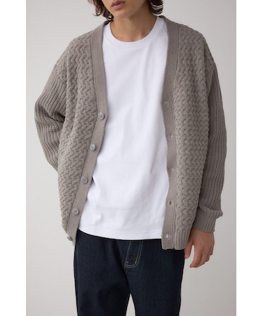 バスケット編みマットモールカーディガン