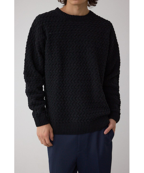 バスケット編みマットモールニット