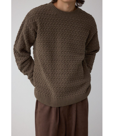 バスケット編みマットモールニット