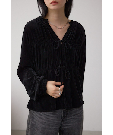 ベロアリボンブラウス