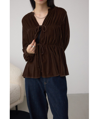 ベロアリボンブラウス