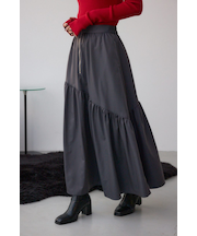 フロントジップフレアスカート