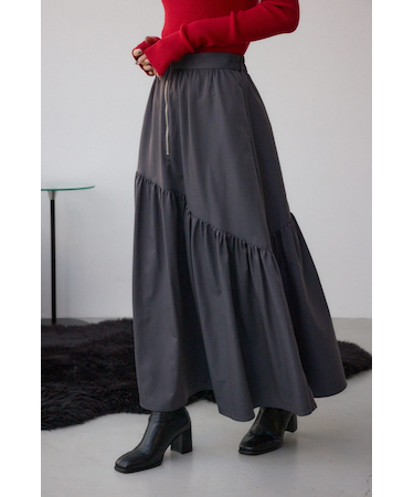 フロントジップフレアスカート