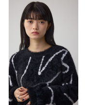 ニュアンス柄ニットトップス