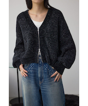 WZIPベロアラメモールカーデ