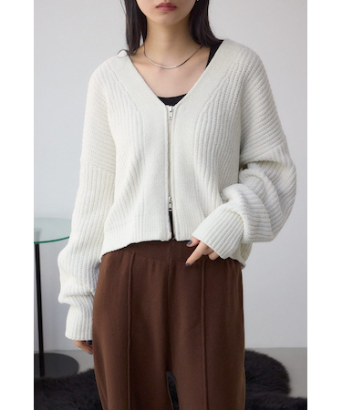 WZIPベロアラメモールカーデ