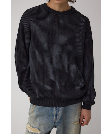 シャドウスプレーリブニット