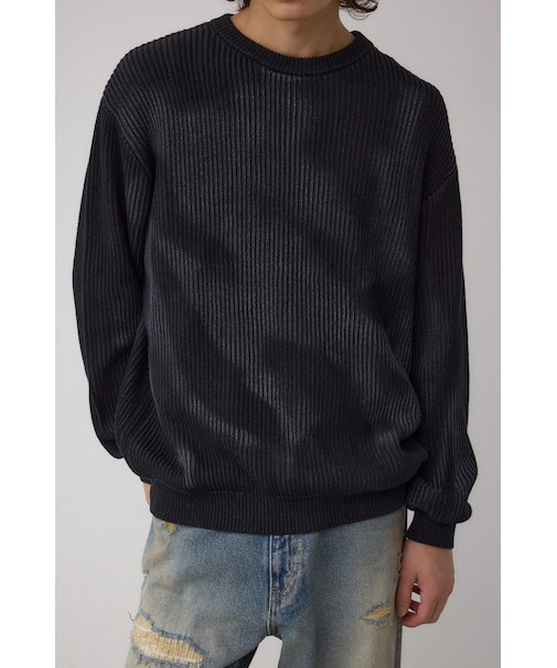 シャドウスプレーリブニット