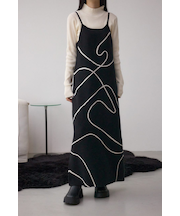 【セットアイテム】ライン柄ニットキャミワンピセット