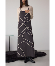 【セットアイテム】ライン柄ニットキャミワンピセット