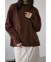 格上げ ダブルネックデザインニットトップス