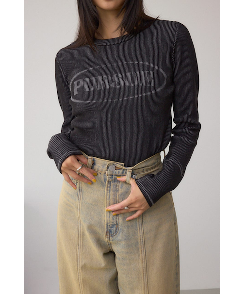 ジャガードロゴリブトップス